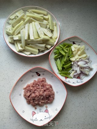 Stir-fried Steamed Eggplant with Minced Meat recipe