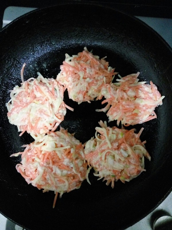 Pan-fried Carrot Potato Cakes recipe