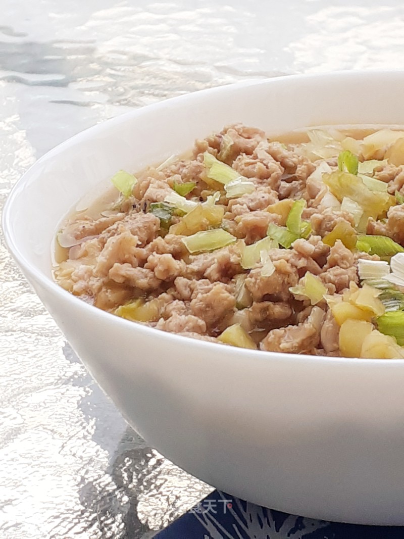 Steamed Tofu with Mustard and Minced Pork recipe