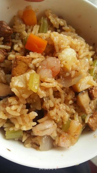 Nutritious Shrimp and Seasonal Vegetable Braised Rice recipe