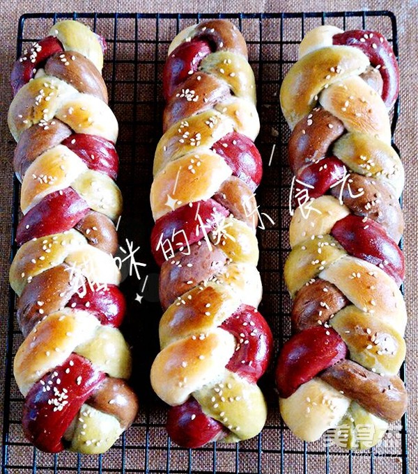 Four-color Braided Bread recipe