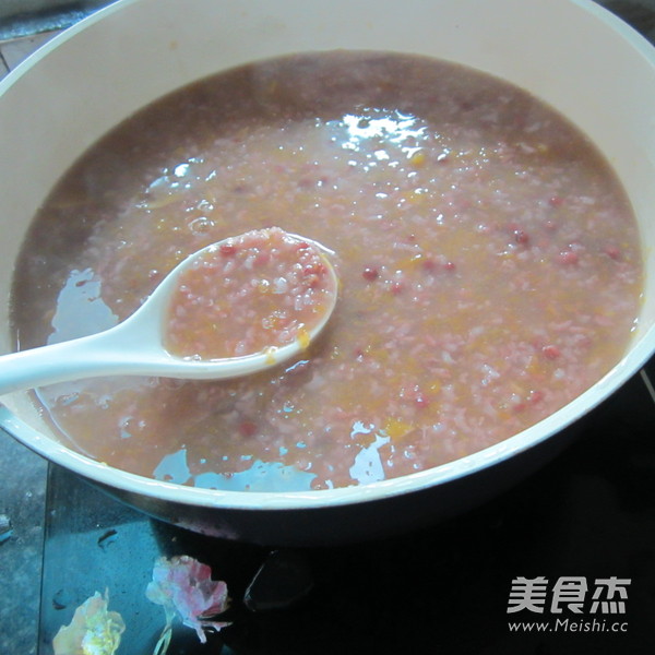 Pumpkin Congee with Red Beans recipe