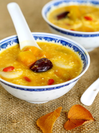 Pumpkin, Red Dates, Rice Wine and Rice Cake Soup recipe