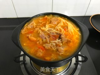 Beef with Tomato and Enoki Mushroom recipe