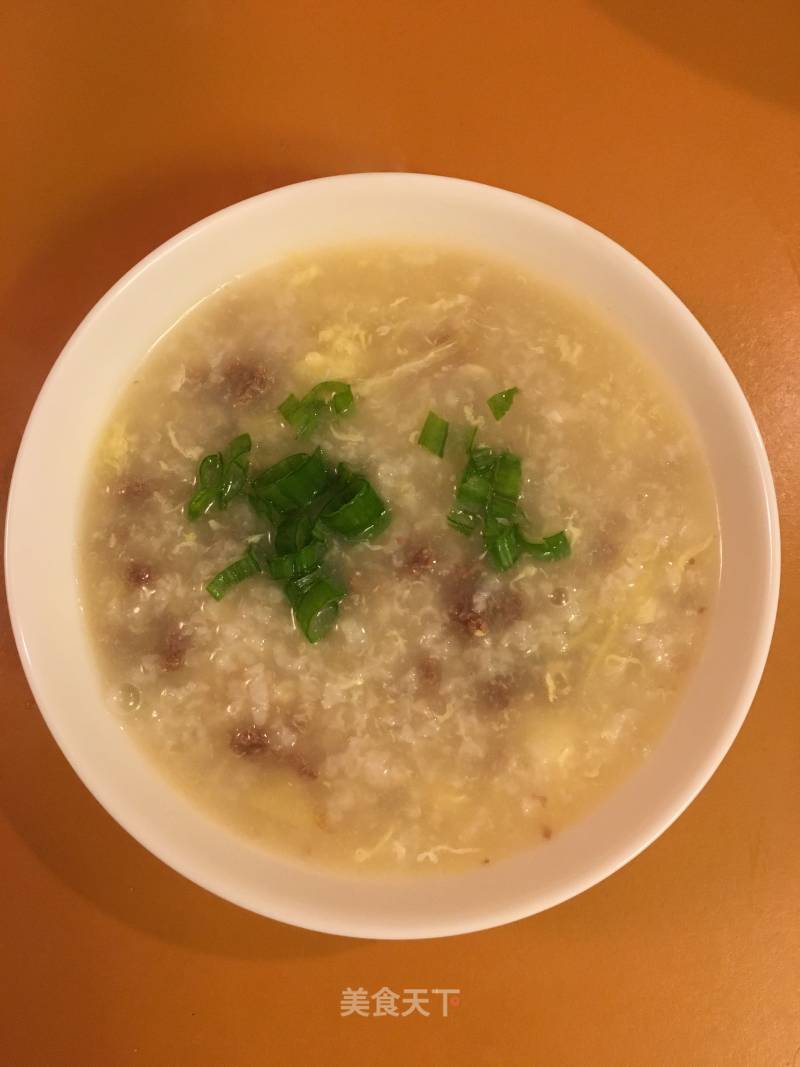 Mianzhi Beef Nest Egg Congee recipe