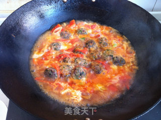 Tomato Soup with Onion Meatballs recipe
