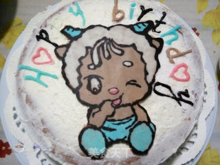 Meng Meng Da Lamb Chocolate Transfer Birthday Cake recipe