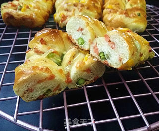 #trust之美# Mixed Vegetables, Ham and Cheese Bread Sticks recipe