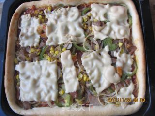 Breakfast Cheese Square Pizza recipe