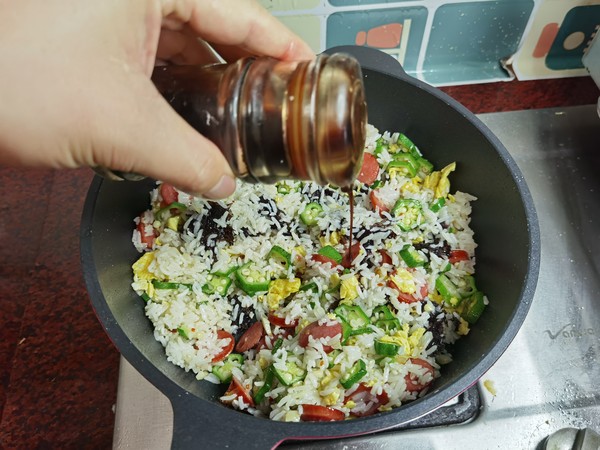 Fried Rice with Seaweed Sausage recipe