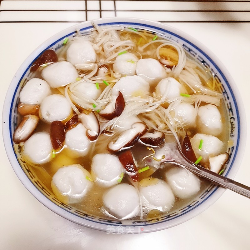 Enoki Mushroom Fish Ball Soup