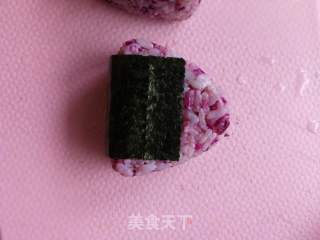 Purple Cabbage Pork Floss Rice Ball recipe