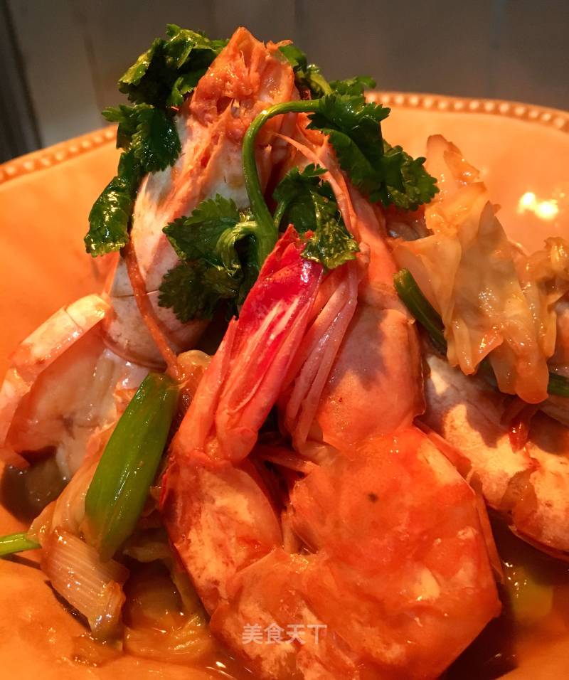 Stir-fried Prawns with Cabbage recipe