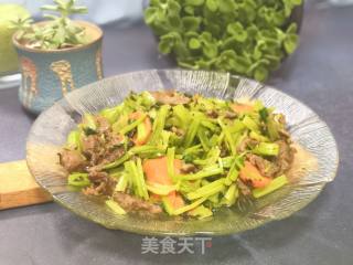 Stir-fried Celery with Beef Carrots recipe