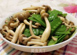 Fried Crab Mushrooms with Snow Peas recipe