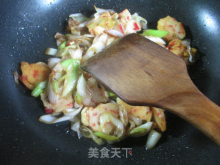 Stir-fried Shrimp Balls with Green Onions recipe