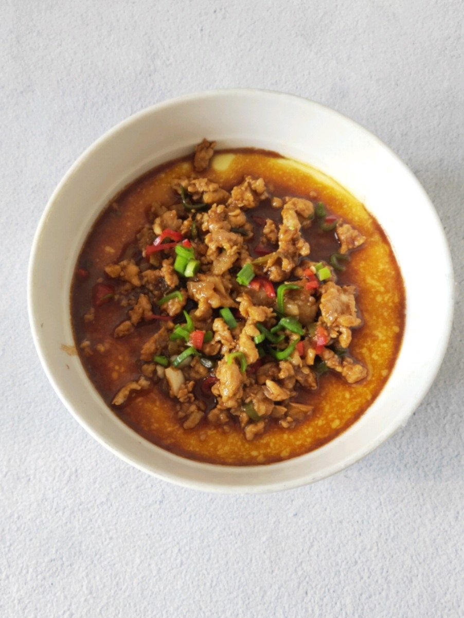 Steamed Egg with Minced Meat recipe