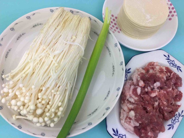 Enoki Mushroom and Pork Dumplings recipe