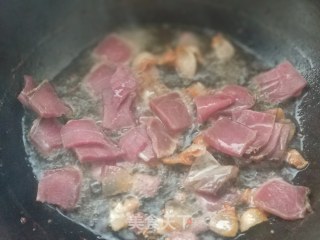 Fried Ham with Okra recipe