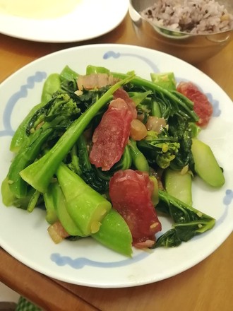 Simple and Delicious~~stir-fried Kale with Cured Meat recipe