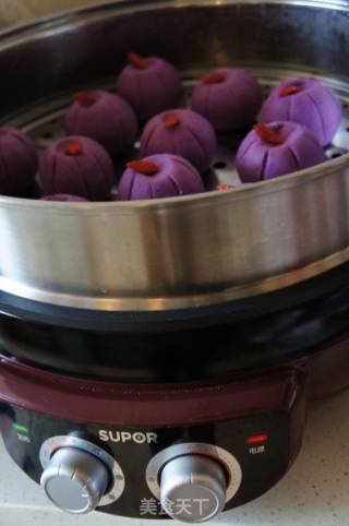 #trust之美#purple Potato Bean Paste Cake recipe