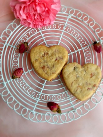 Heart Shaped Cookies with Rose Sauce