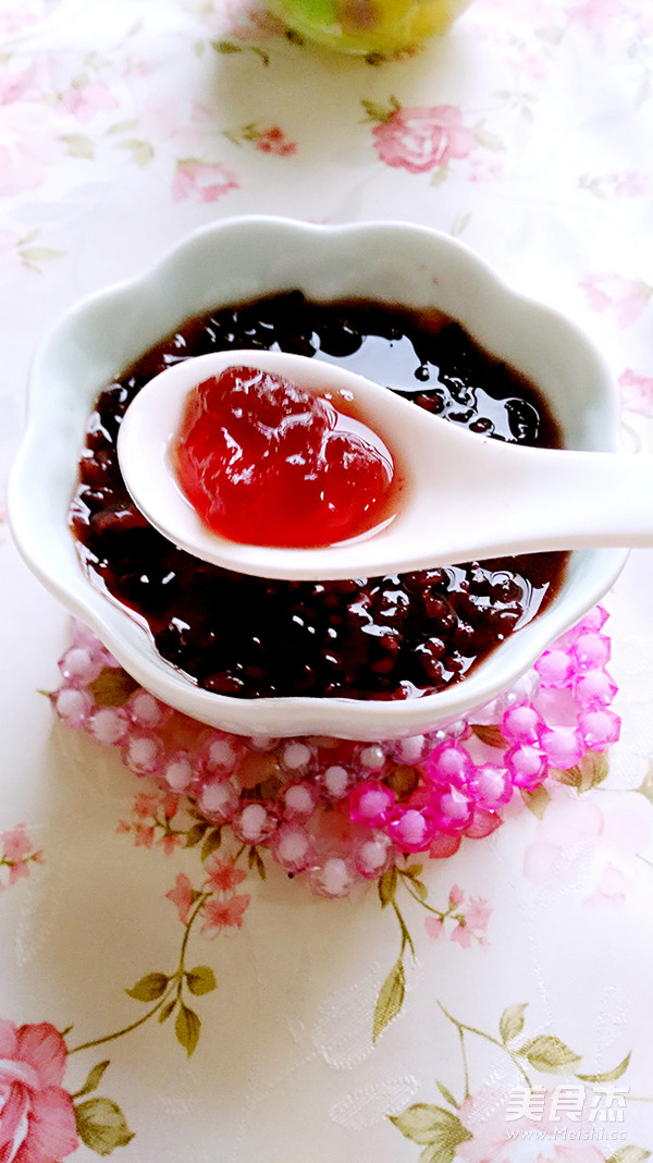 Peach Jelly, Purple Rice and Tremella Congee recipe