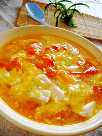 Tofu and Egg Soup with Tomato Sauce recipe