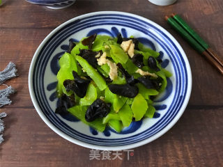 Black Fungus Lettuce Meat Slices recipe