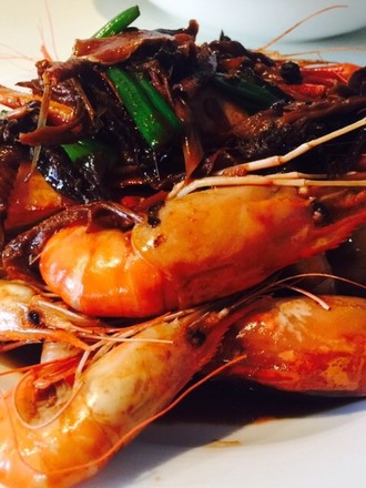 Stirred Shrimp with Plum Dried Vegetables recipe