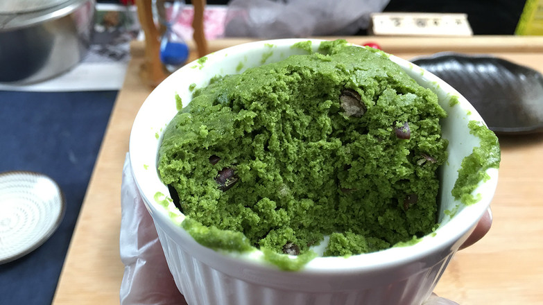 Easy Matcha Honey Bean Cake-microwave Version recipe