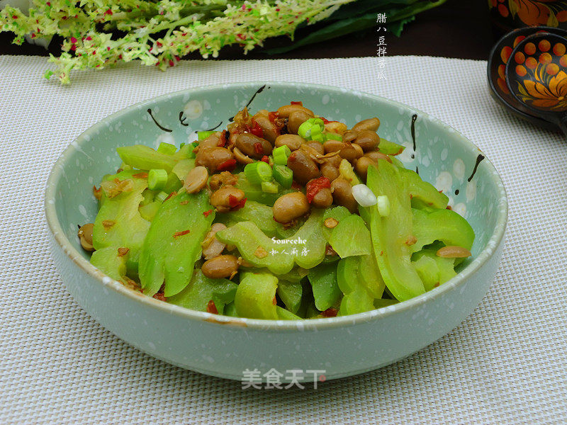 Laba Beans Mixed with Bitter Gourd recipe