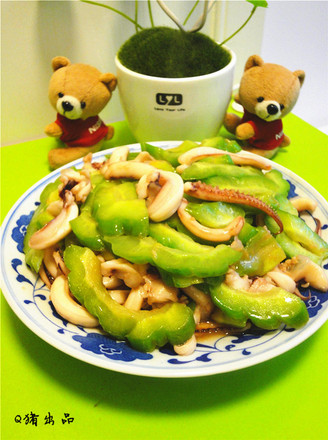Fried Squid with Bitter Melon