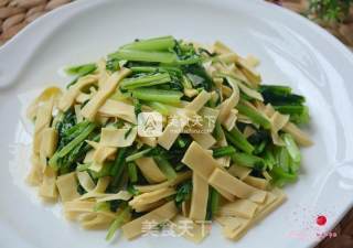 Fried Bean Curd with Komatsu Greens recipe