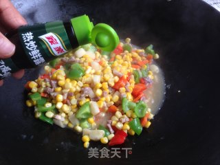 Stir-fried Diced Pork with Corn, Green and Red Pepper recipe