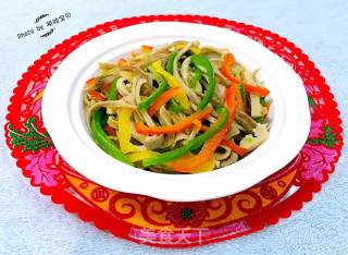 Stir-fried Belly Shreds with Colored Pepper recipe