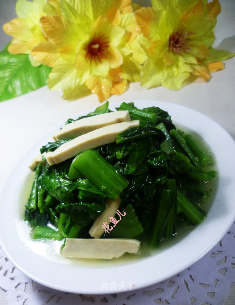 Stir-fried Rape Root with Tofu recipe