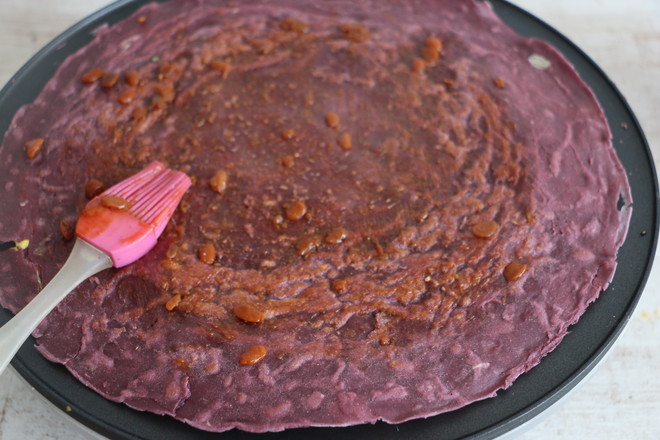 Purple Sweet Potato Pancake Fruit recipe