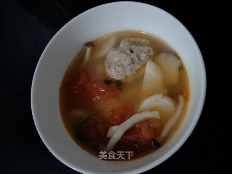 Tomato and Mushroom Meatball Soup recipe