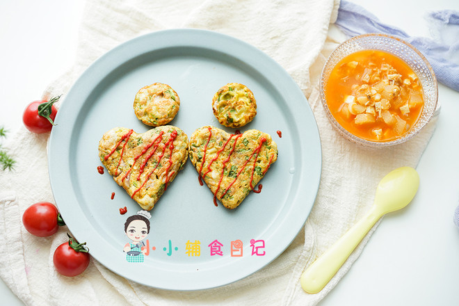 Supplementary Meat Floss Green Vegetable Cakes Over 10 Months Old recipe