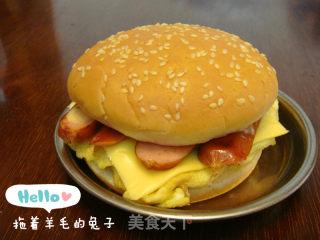 [produced by Wool Rabbit. 】meat Version of Lazy Rabbit Homemade Burger. recipe