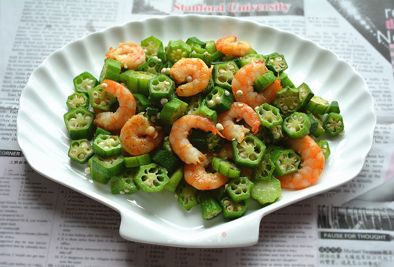 Fried Shrimp with Okra recipe