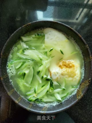Poached Egg Cucumber Soup recipe