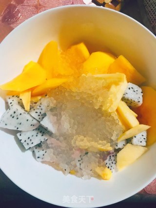 Yogurt Sago Sauce with Fruits recipe
