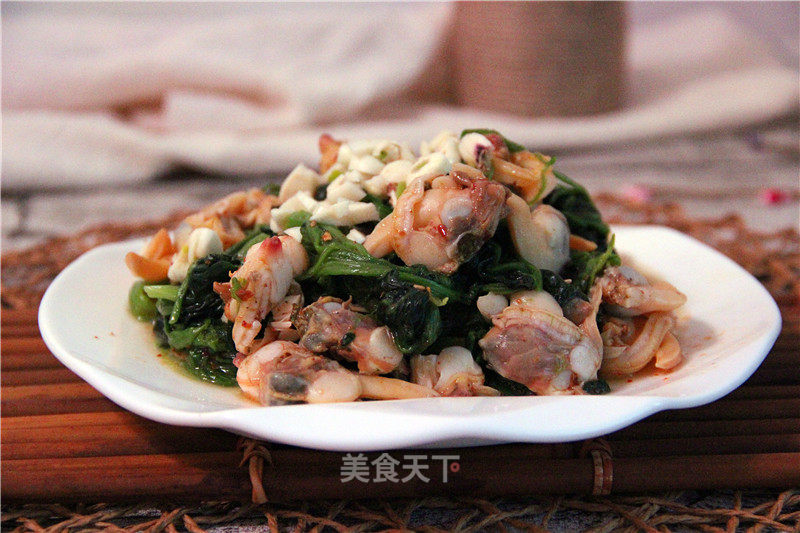 Clams Mixed with Spinach recipe