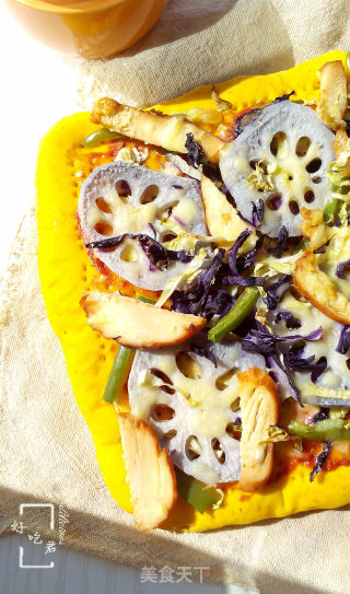 Grilled Chicken Lotus Root Pizza recipe