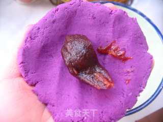 Super Soft, Glutinous and Sweet-purple Sweet Potato Sticky Rice Bean Paste Cake recipe