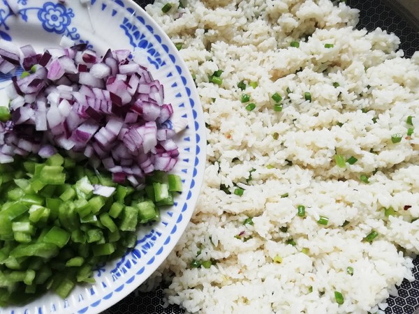 Fried Rice with Germ Rice and Mixed Vegetables recipe