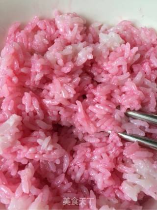 #信之美五常米试吃#pink Flower Rice Ball recipe