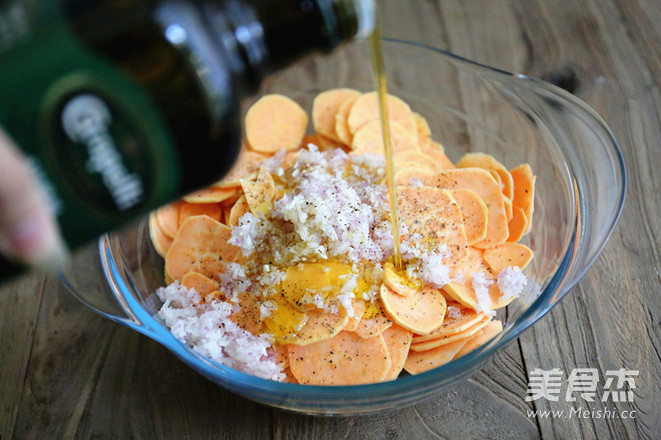 Baked Sweet Potatoes with Cheese Bacon recipe